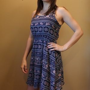 Unworn Little Blue Patterned Tank Dress
